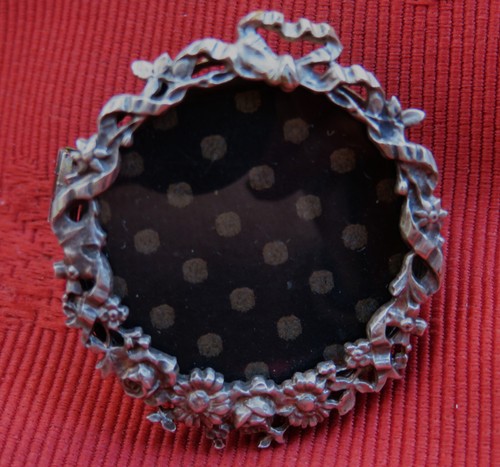 Broche porte photo argent - broche, porte-photo