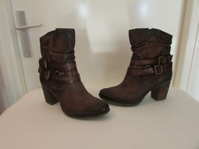 bottines mjus cuir marron