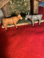 2 Anciens Santons Devineau Bœuf Et âne Taille 1