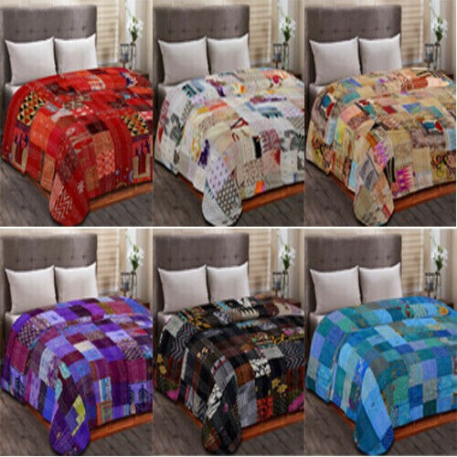 Couvre lit vintage patchwork - couvre-lit,