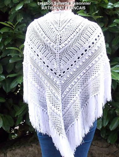 Chale etole crochet fait main - chale,