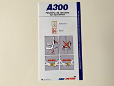 AIR INTER A300 Safety Card Carte de Sécurité