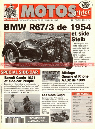 Motos hier side car - d'hier, side-car