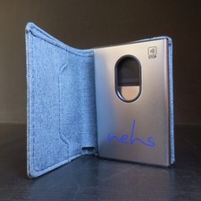 N23.179 étui porte-carte visite bancaire business design Nehs bleu gris couture