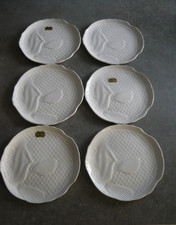 6 ASSIETTES  POISSONS BARBOTINE - FAIENCE SALINS JURA FRANCE - Diam : 24 cm