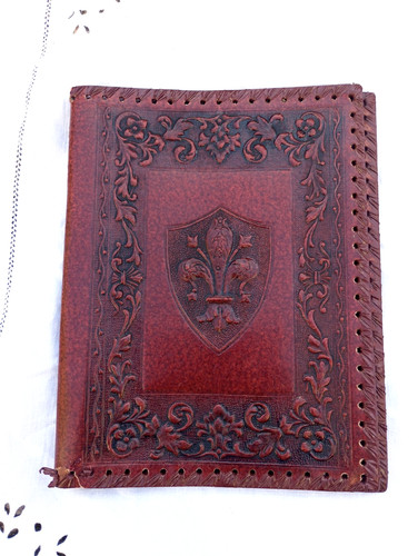 Ancien protège livre cuir - ancien,