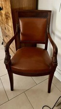 Paire De fauteuils Anciens  ÉPOQUE DIRECTOIRE XIXeme Acajou / Cuir