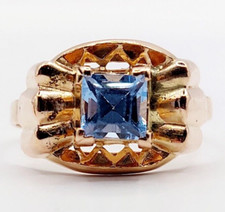 Bague tank art deco or rose