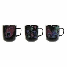 Tasse mug DKD Home Decor Porcelaine Noir Rose [11.5 x 8.5 x 10 cm] [3 pcs] [3