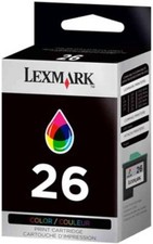 Lexmark 26 — Cartouche d'encre d'origine — Couleurs cyan, magenta, jaune