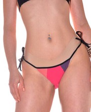 bas de maillot de bain rose et noir à nouer taille 34