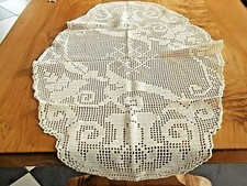 Nappe au crochet blanc Table " violon "  ( 90 x 60 cms )