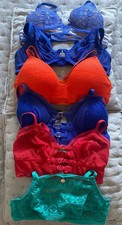 LOT 6 Soutien Gorge Bleu Orange Vert Rouge UNDIZ 85 90 B S 90A