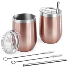 Mugs Café Inox - Lot 2 | Isotherme Réutilisable 350 ml | Double Paroi