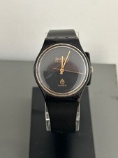 1983 Vintage Swatch Black Magic 34mm Watch GB101 gb 101 RARE !!