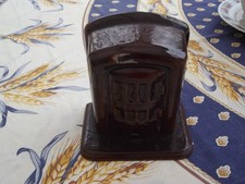 ANCIENNE TIRELIRE PUBLICITE EN FONTE EMAILLEE pub