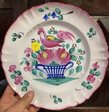 Assiette Ancien Faïence XIXeme Vaisselle Est Luneville Fleur Moustiers Varages 8