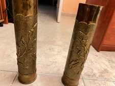 duo de douilles d' obus transformées en vase