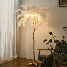 Lampadaire Blanc à Plumes