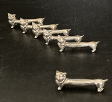 lot de 6 Portes Couteau chats métal argenté  Ancien Vintage décoration table