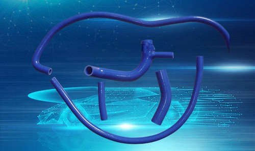 Blue silicone radiator hose - silicone,
