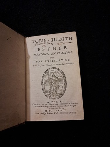 Livre ancien 1688 - tobie, judith