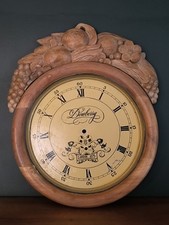 Horloge murale vintage  Dewberry London 1875 Bois sculpté Shabby Campagne Chic
