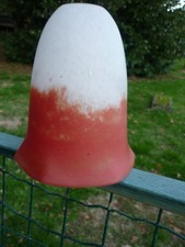 Tulipe en pate de verre non signée Art Déco lampe lustre applique