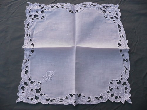 Mouchoir ancien brode xix - ,