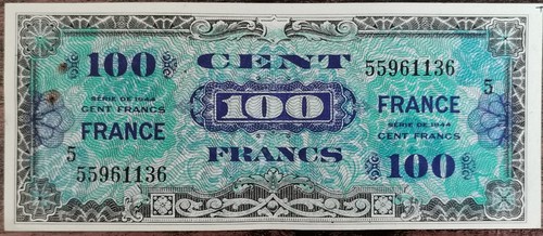 Billet 100 francs 1944 - , france
