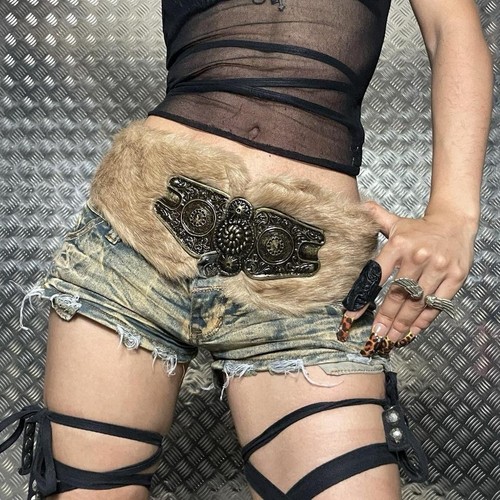 Medieval ornate fur belt - belt, ★