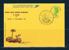 carte entier repiqué Liberté de Gandon salon du champignon 39 Dole 1986 oblitéré