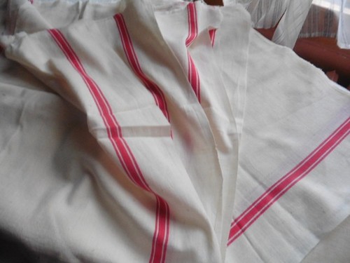 Anciens torchons coton ecru - coton,