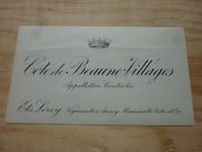 Etiquette vin Côte de Beaune Villages Domaine ETS LEROY Bourgogne burgundy