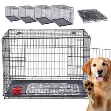 AREBOS Cage de transport pour chiens Cage de transport pour chiens pliable Noir
