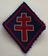 INSIGNE  TISSU LOSANGE  DE BRAS 1ERE DIVISION FRANCAISE LIBRE