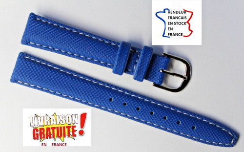 Bracelet montre 14mm bleu - montre, ;