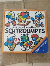 ? Ancien Puzzles Silhouettes Schtroumpfs Peyo 1983 Ravensburger Complet Vintage