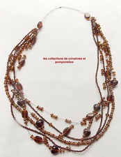 COLLIER FANTAISIE  FABRICATION ARTISANALE PROMO PERLES VERRE ET ROCAILLE *