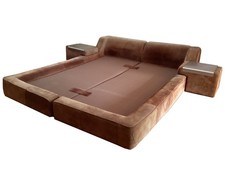 Lit double en nubuck Roche