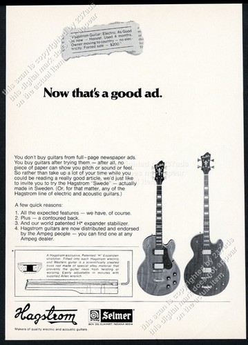 1974 hagstrom electric guitar - electric,