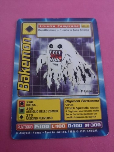 Bakemon carta digimon prima - carta,