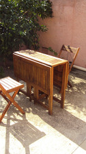Ensemble table pliante et 2 chaises en bois de palissandre