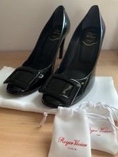 Roger Vivier Patent Belle De Nuit Buckle Pumps in F.Coda Size 38.5 US8