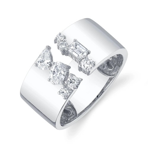 14k blanc poire ovale rond - 14k,