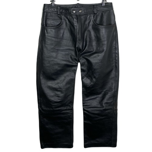 Pantalon cuir noir moto - cuir,