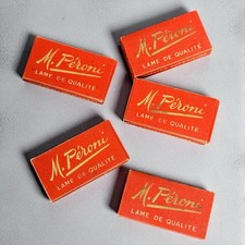 Lot 5 boîtes anciennes lames de rasoir M. Peroni Made in France vintage rare