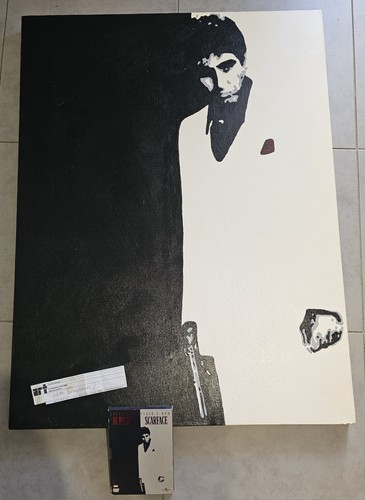Scarface pacino oil - al, canvas