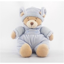 Doudou ours salopette bleu pull vichy NICOTOY - 1469