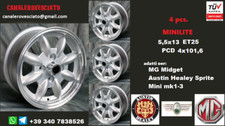 Jantes alliage minilite 5,5j 13 pouces Austin Morris Innocenti Rover Mini Mk1...